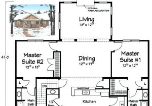 Single Story Home Plans with Two Master Suites House Plans with Two Master Suites On One Level