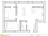 Sketch Plan for 2 Bedroom House Plan Sketch Of Two Bedroom Apartment Stock Vector