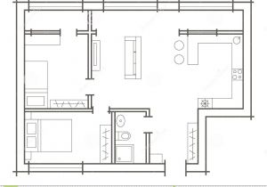 Sketch Plan for 2 Bedroom House Plan Sketch Of Two Bedroom Apartment Stock Vector