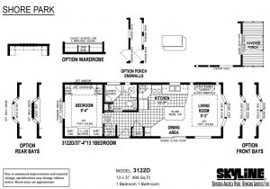 Skyline Homes Floor Plans Shore Park 3122d by Skyline Homes Park Models