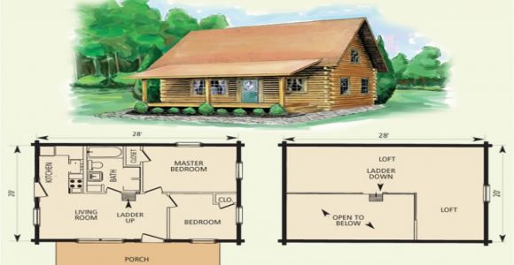 Small Log Home Floor Plans Tiny Log Cabin Plans with Loft
