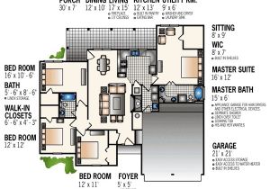 Space Efficient Home Plans Space Saving Design 55111br 1st Floor Master Suite