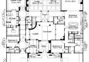 Spanish Home Plans Center Courtyard Pool Home Plans Courtyard Courtyard Home Plans Corner