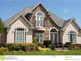 Stone and Stucco House Plans Stucco Stone House Pretty Windows Royalty Free Stock Image