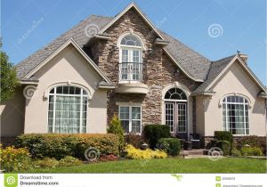 Stone and Stucco House Plans Stucco Stone House Pretty Windows Royalty Free Stock Image