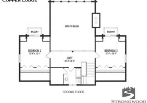 Strongwood Log Homes Floor Plans Copper Lodge Floor Plan Second Floor Strongwood Log