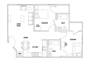 Sweet Home Floor Plan 2 Bed 2 Bath University Village at Sweethome Student