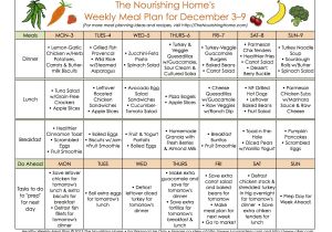 The Nourishing Home Meal Plan Meal Plan Monday November 26 December 9 Leftover