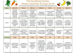 The Nourishing Home Meal Plan Meal Plan Monday September 16 29 the Nourishing Home
