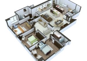 Three Bedroom Home Plans 25 More 3 Bedroom 3d Floor Plans Three Bedroom Home Plans 25 More 3 Bedroom 3d Floor Plans