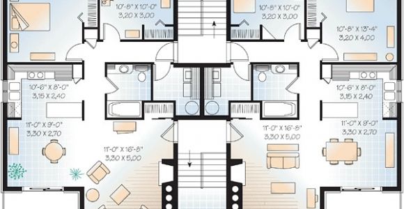 Three Family Home Plans Multi Family Plan 64952 at Familyhomeplans Com