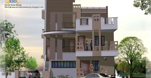 Three Story Home Plans 3 Story House Plan and Elevation 2670 Sq Ft Kerala