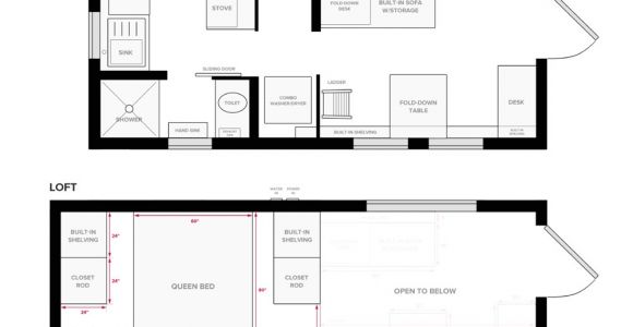 Tiny Homes Floor Plan Tiny House On Wheels Floor Plans Blueprint for Construction