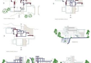 Tommy Waters Homes Floor Plans Casa Sulla Cascata Frank Lloyd Wright 2d Dwg