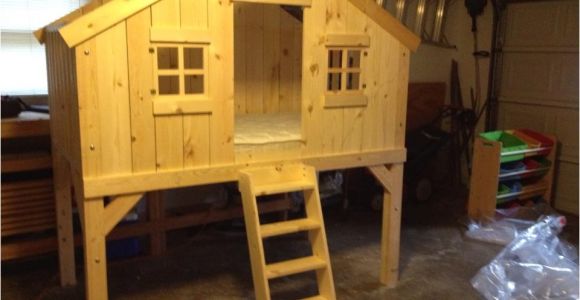 Tree House Bunk Bed Plans Ana White Clubhouse Treehouse Bed Diy Projects