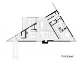 Triangular House Floor Plans Triangular House with Bridge to Office Loft Overhead