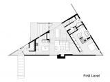 Triangular House Floor Plans Triangular House with Bridge to Office Loft Overhead Triangular House Floor Plans Triangular House with Bridge to Office Loft Overhead