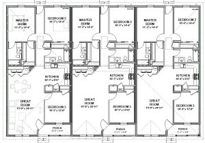 Triplex Home Plans Triplex House Plans 1 387 S F Ea Unit 3 Beds 2 Ba Triplex Home Plans Triplex House Plans 1 387 S F Ea Unit 3 Beds 2 Ba