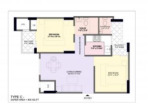 Two Bhk Home Plans 2 Bhk House Plan