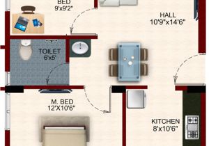 Two Bhk Home Plans Floor Plan