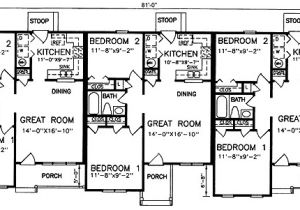 Two Family Home Plans Multi Family House Plans Multi Plex Home Floor Plans at