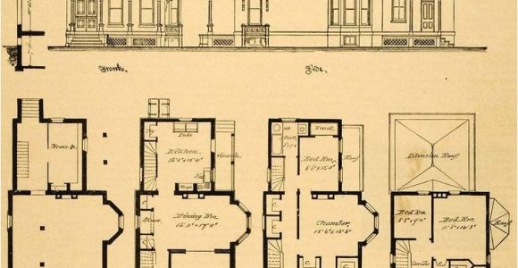 Victorian Homes Floor Plans Vintage Victorian House Plans 1879 Print Victorian House
