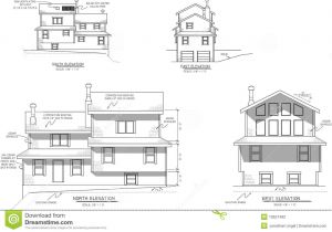 View House Plans Online House Plans Elevation View Stock Illustration