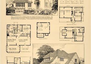 Vintage Home Floor Plans 1924 Print Home Design Living Room Dining Sun Architect