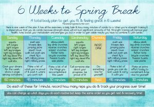 Work Out Plan at Home 6 Weeks to Spring Break at Home Workout Plan Pieces