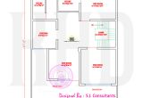 Www Indian Home Design Plan Com north Indian Style Flat Roof House with Floor Plan